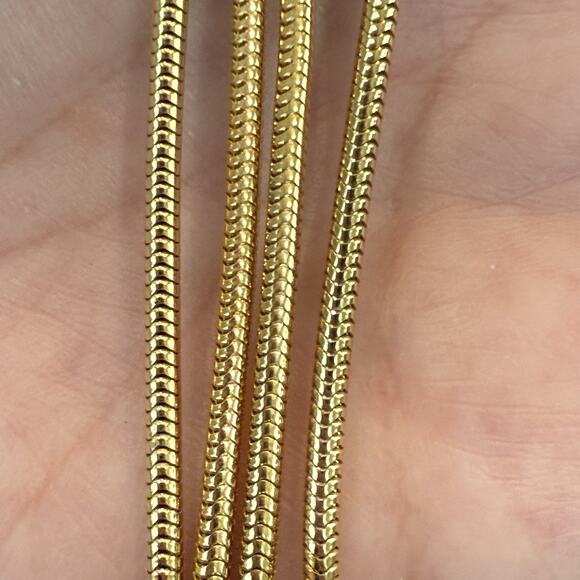 Kenneth Jay Lane KJL Signed Gold Tone Snake Chain Necklace 32” Inch Length - Picture 4 of 5